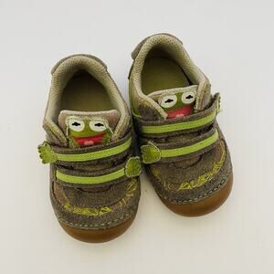 Stride Rite Disney Baby Kermit Frog Toddler Shoes Hook & Loop Easy On Off Size 6